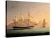 East Indiaman Outward Bound Off Cape Town and Table Mountain (Seen in Two Positions)-Thomas Whitcombe-Stretched Canvas