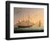 East Indiaman Outward Bound Off Cape Town and Table Mountain (Seen in Two Positions)-Thomas Whitcombe-Framed Giclee Print