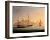 East Indiaman Outward Bound Off Cape Town and Table Mountain (Seen in Two Positions)-Thomas Whitcombe-Framed Giclee Print