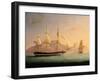 East Indiaman Outward Bound Off Cape Town and Table Mountain (Seen in Two Positions)-Thomas Whitcombe-Framed Giclee Print