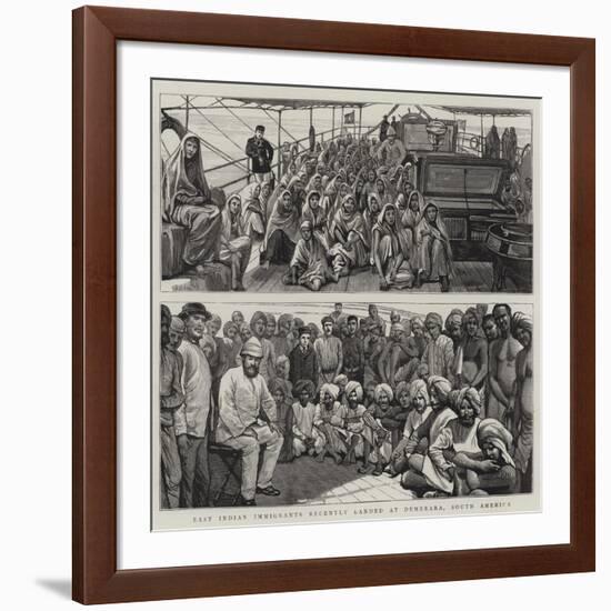 East Indian Immigrants Recently Landed at Demerara, South America-null-Framed Giclee Print