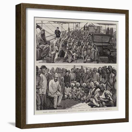 East Indian Immigrants Recently Landed at Demerara, South America-null-Framed Giclee Print