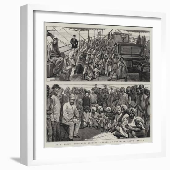 East Indian Immigrants Recently Landed at Demerara, South America-null-Framed Giclee Print