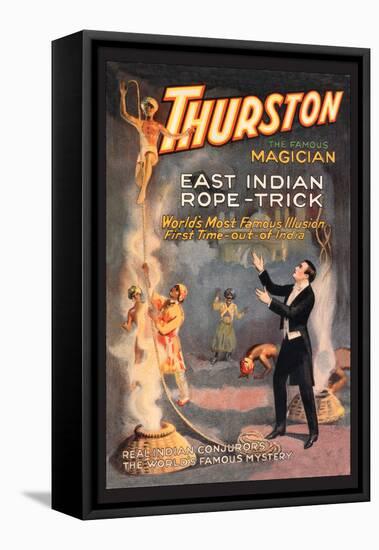 East Indian Rope Trick: Thurston the Famous Magician-null-Framed Stretched Canvas