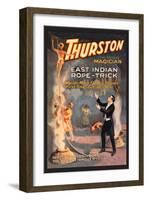 East Indian Rope Trick: Thurston the Famous Magician-null-Framed Art Print