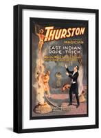 East Indian Rope Trick: Thurston the Famous Magician-null-Framed Art Print