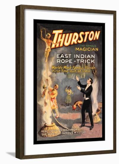 East Indian Rope Trick: Thurston the Famous Magician-null-Framed Art Print