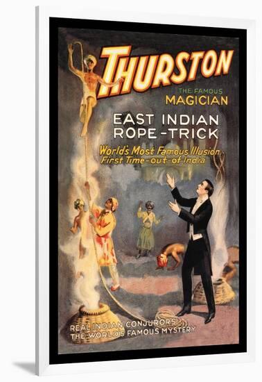 East Indian Rope Trick: Thurston the Famous Magician-null-Framed Art Print