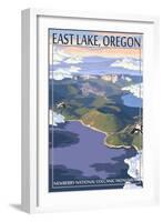 East Lake - Newberry Monument, Oregon-Lantern Press-Framed Art Print