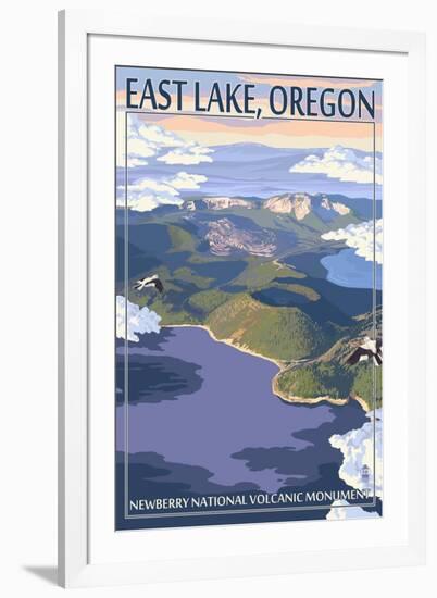 East Lake - Newberry Monument, Oregon-Lantern Press-Framed Art Print