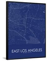 East Los Angeles, United States of America Blue Map-null-Framed Poster