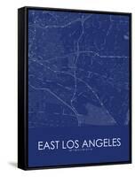 East Los Angeles, United States of America Blue Map-null-Framed Stretched Canvas