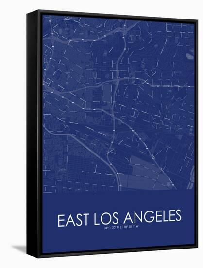East Los Angeles, United States of America Blue Map-null-Framed Stretched Canvas