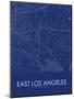 East Los Angeles, United States of America Blue Map-null-Mounted Poster