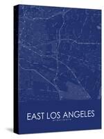 East Los Angeles, United States of America Blue Map-null-Stretched Canvas