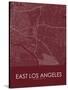 East Los Angeles, United States of America Red Map-null-Stretched Canvas