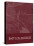 East Los Angeles, United States of America Red Map-null-Stretched Canvas