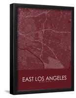 East Los Angeles, United States of America Red Map-null-Framed Poster
