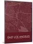 East Los Angeles, United States of America Red Map-null-Mounted Poster