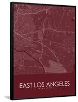 East Los Angeles, United States of America Red Map-null-Framed Poster