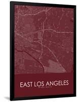 East Los Angeles, United States of America Red Map-null-Framed Poster