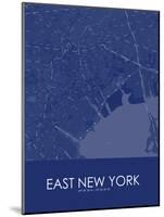 East New York, United States of America Blue Map-null-Mounted Poster