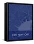 East New York, United States of America Blue Map-null-Framed Stretched Canvas