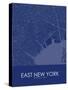 East New York, United States of America Blue Map-null-Stretched Canvas