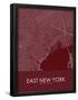 East New York, United States of America Red Map-null-Framed Poster