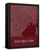 East New York, United States of America Red Map-null-Framed Stretched Canvas