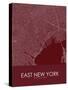 East New York, United States of America Red Map-null-Stretched Canvas