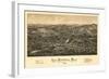 East Pepperell, Massachusetts - Panoramic Map-Lantern Press-Framed Art Print