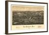 East Pepperell, Massachusetts - Panoramic Map-Lantern Press-Framed Art Print