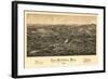 East Pepperell, Massachusetts - Panoramic Map-Lantern Press-Framed Art Print