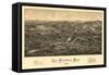 East Pepperell, Massachusetts - Panoramic Map-Lantern Press-Framed Stretched Canvas