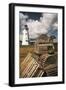 East Point Lighthouse and Lobster Traps, Prince Edward Island, Canada-Walter Bibikow-Framed Photographic Print