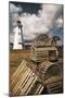 East Point Lighthouse and Lobster Traps, Prince Edward Island, Canada-Walter Bibikow-Mounted Photographic Print