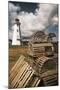 East Point Lighthouse and Lobster Traps, Prince Edward Island, Canada-Walter Bibikow-Mounted Photographic Print