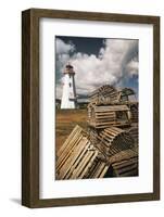 East Point Lighthouse and Lobster Traps, Prince Edward Island, Canada-Walter Bibikow-Framed Photographic Print