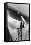 East Power House Construction Workers Look at Dam - Grand Coulee Dam, WA-Lantern Press-Framed Stretched Canvas