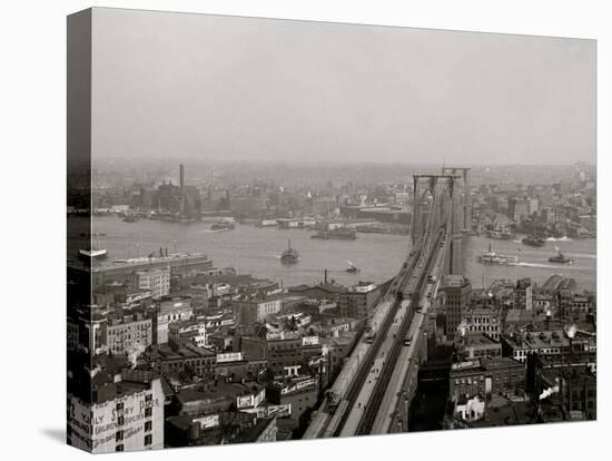 East River and Brooklyn Bridge, New York, N.Y.-null-Stretched Canvas