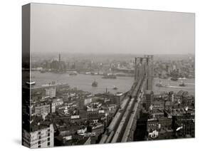 East River and Brooklyn Bridge, New York, N.Y.-null-Stretched Canvas