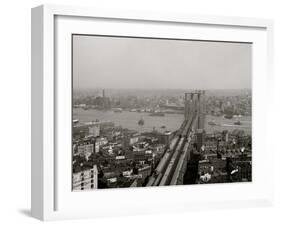 East River and Brooklyn Bridge, New York, N.Y.-null-Framed Photo