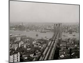 East River and Brooklyn Bridge, New York, N.Y.-null-Mounted Photo