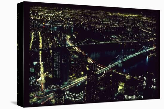 East River NYC Bridges from WTC-Robert Goldwitz-Stretched Canvas