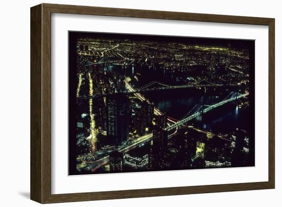 East River NYC Bridges from WTC-Robert Goldwitz-Framed Photographic Print