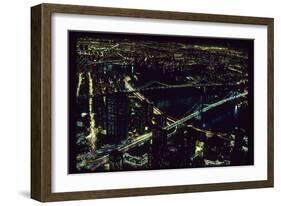 East River NYC Bridges from WTC-Robert Goldwitz-Framed Photographic Print