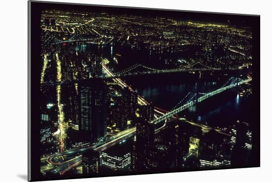 East River NYC Bridges from WTC-Robert Goldwitz-Mounted Photographic Print
