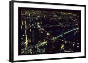 East River NYC Bridges from WTC-Robert Goldwitz-Framed Photographic Print