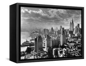East River Waterfront and Manhattan, 1931-null-Framed Stretched Canvas